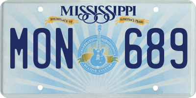 MS license plate MON689