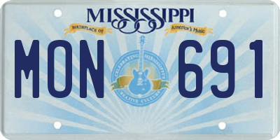 MS license plate MON691
