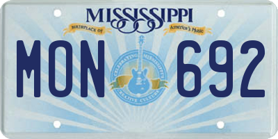 MS license plate MON692