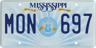 MS license plate MON697