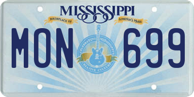 MS license plate MON699