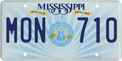 MS license plate MON710