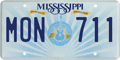 MS license plate MON711