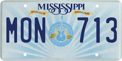 MS license plate MON713