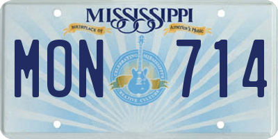 MS license plate MON714