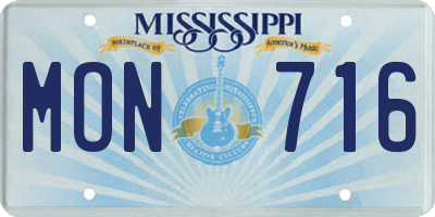 MS license plate MON716