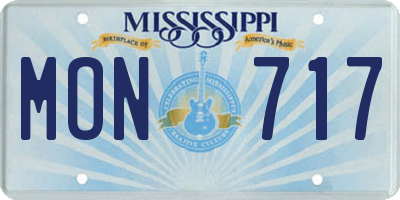 MS license plate MON717