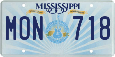 MS license plate MON718