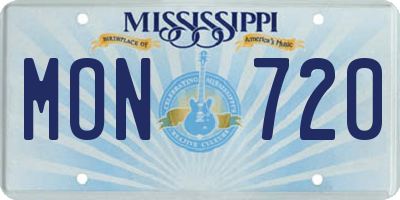 MS license plate MON720