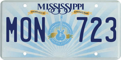 MS license plate MON723