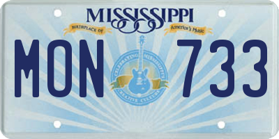 MS license plate MON733