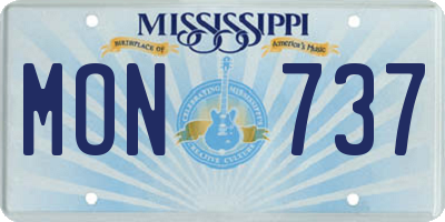 MS license plate MON737