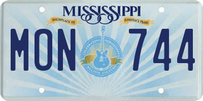 MS license plate MON744