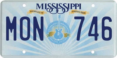 MS license plate MON746