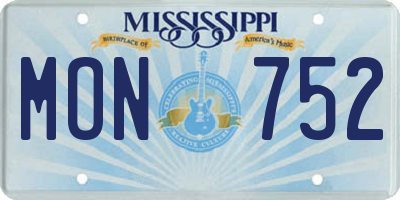 MS license plate MON752