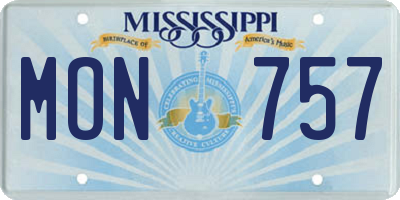MS license plate MON757