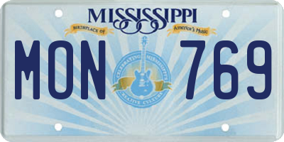 MS license plate MON769