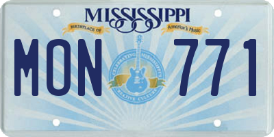 MS license plate MON771