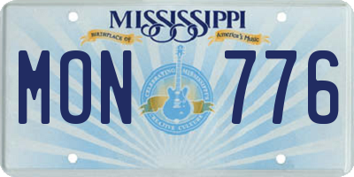 MS license plate MON776