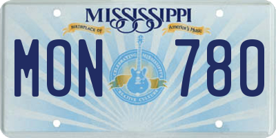 MS license plate MON780