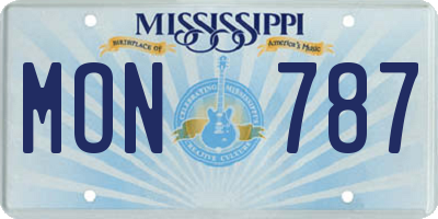MS license plate MON787