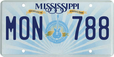 MS license plate MON788