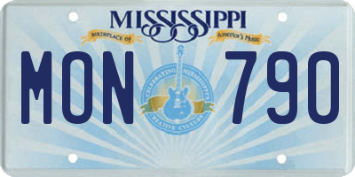 MS license plate MON790