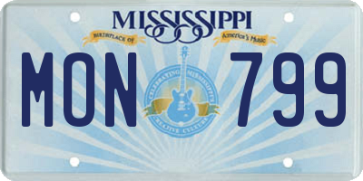 MS license plate MON799