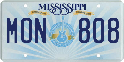 MS license plate MON808