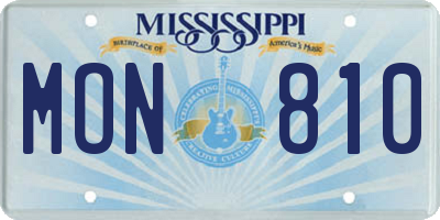 MS license plate MON810