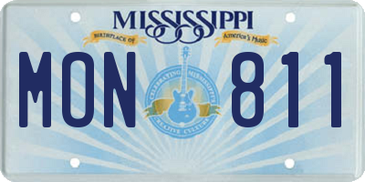 MS license plate MON811