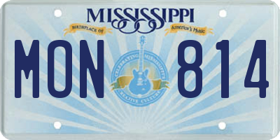 MS license plate MON814