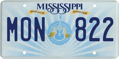 MS license plate MON822