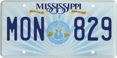 MS license plate MON829