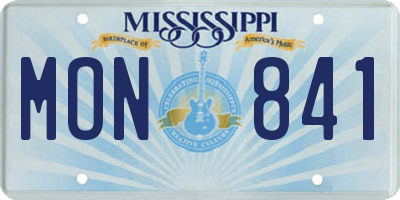 MS license plate MON841