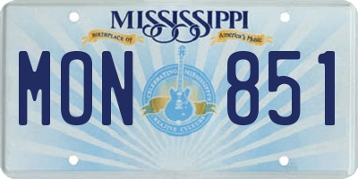 MS license plate MON851