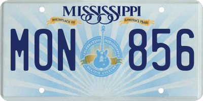 MS license plate MON856