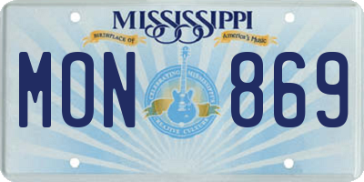 MS license plate MON869
