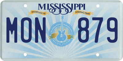 MS license plate MON879