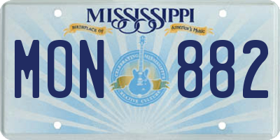 MS license plate MON882