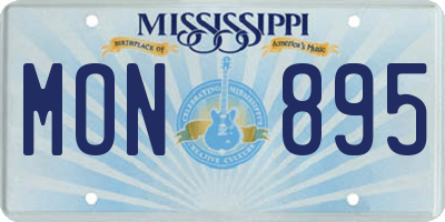 MS license plate MON895