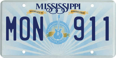 MS license plate MON911