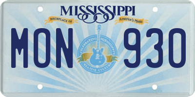 MS license plate MON930