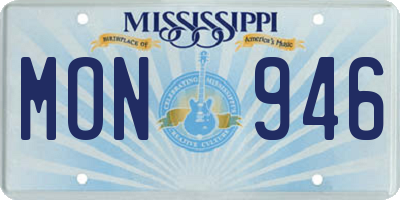 MS license plate MON946