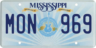 MS license plate MON969