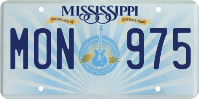 MS license plate MON975