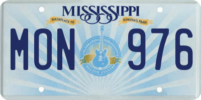 MS license plate MON976