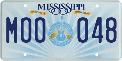 MS license plate MOO048