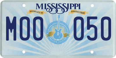 MS license plate MOO050