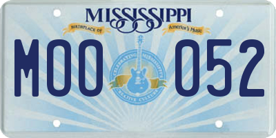 MS license plate MOO052